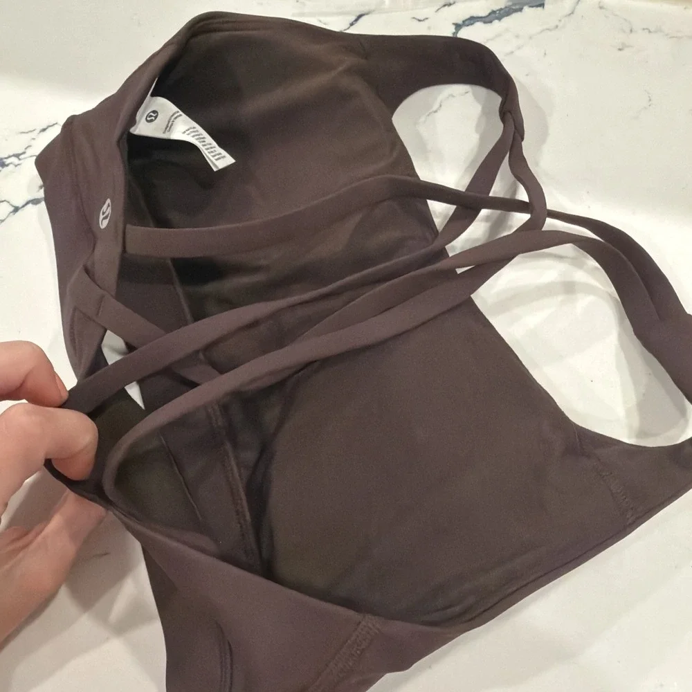 NEW Lululemon x Peloton‎ Sports Bra 4 Brown Energy Bra Medium Support